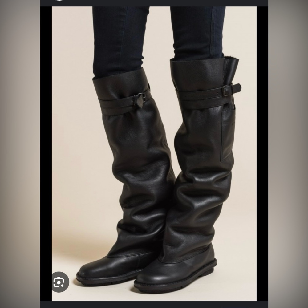 Trippen x Michael Sontag Shearling lined High Boots, Size 37 EUC Black